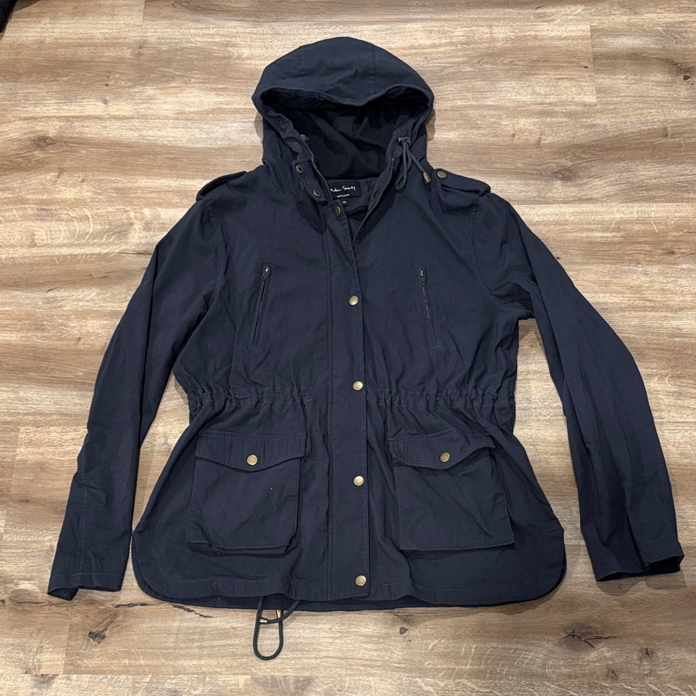 Stylish Navy Utility Jacket with Hood